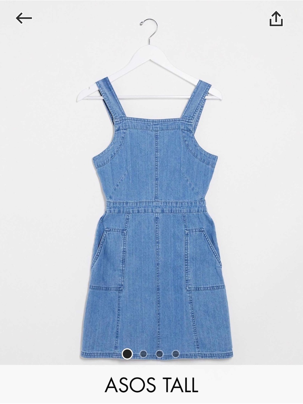ASOS Denim Pinafore - Light Blue Wash
